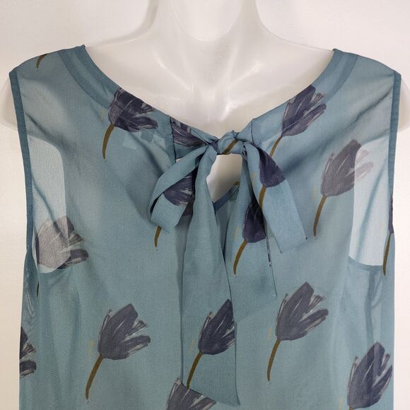 Cabi Womens Top Size Medium Tulip Tunic Back Tie Blouse Sleeveless Pullover 984 - Picture 7 of 10